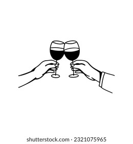 vector illustration of toast winevector illustration of toast wine