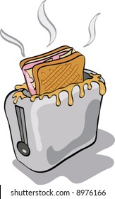 Vector illustration of a toaster