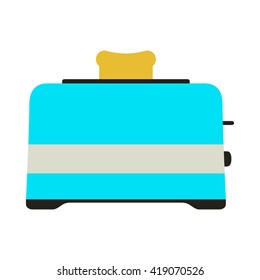 Vector illustration of toaster icon. Isolated on white background.