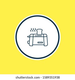 Vector illustration of toaster icon line. Beautiful kitchenware element also can be used as appliance icon element.