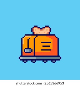 Vector Illustration of Toaster with Pixel Art Design, perfect for game assets themed designs