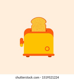 Vector illustration of toaster and toast.  Isolated on color background.