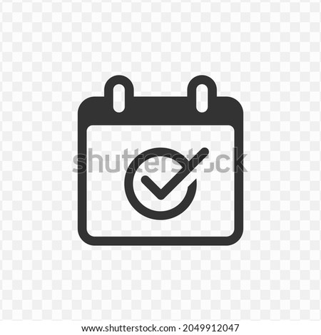 Vector illustration of today check icon in dark color and transparent background(png).
