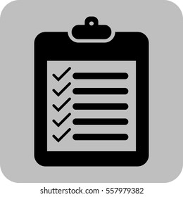 Vector Illustration of a To-do List icon in black with gray background