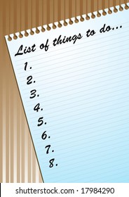 Vector illustration of to-do list on a blank page