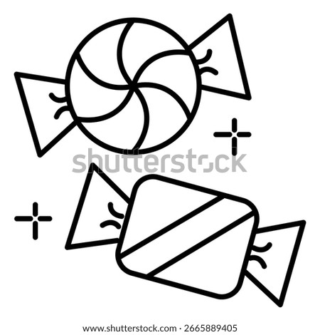 Vector Illustration of Toffee and Candy Icon in Holiday Style