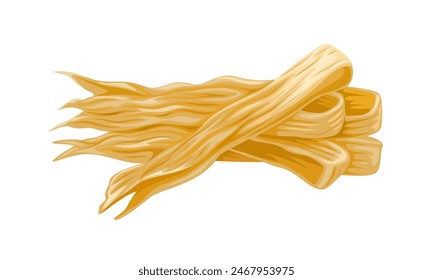 Vector illustration of tofu skin, yuba, beancurd skin, or beancurd sheet, isolated on white background.