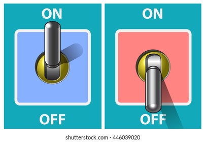 Vector illustration of toggle switches ON and OFF