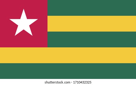 ilustración vectorial de la bandera togolesa
