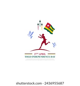 Vector illustration of Togo Independence Day social media feed template