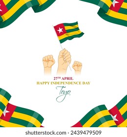 Vector illustration of Togo Independence Day social media feed template