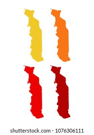vector illustration of Togo maps