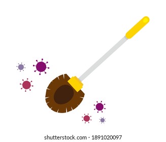 Vector illustration of toilet brush . Toilet cleaning .