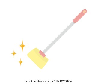 Vector illustration of toilet brush . Toilet cleaning .