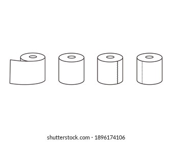 Vector illustration of toilet paper. Toilet supplies.