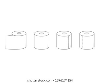 Vector illustration of toilet paper. Toilet supplies.