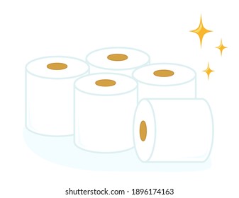 Vector illustration of toilet paper. Toilet supplies.