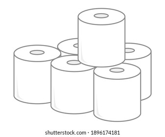 Vector illustration of toilet paper. Toilet supplies.