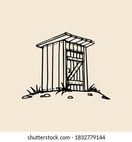 Illustration vectorielle de toilettes dans un style rétro.