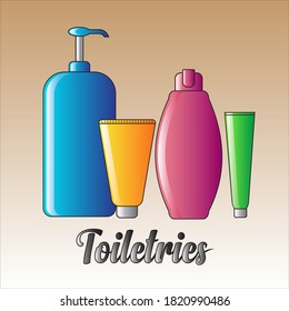 A vector illustration of toiletries