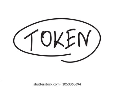 Vector illustration of Token text isolated on a white background