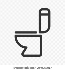 Vector illustration of toliet icon in dark color and transparent background(png).