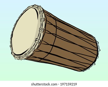 Vector illustration of Tom percussion by hand drawing