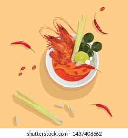 Vector Illustration tom yam kung thai
shrimp thai food