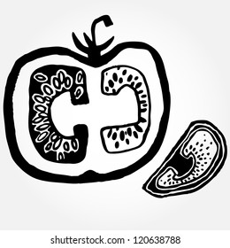 Vector illustration with tomato