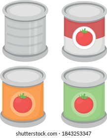 Ilustración vectorial de latas de tomate