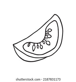 Ilustración vectorial del tomate al estilo del doodle