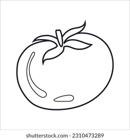 Vector illustration of tomato in doodle style