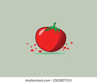 vector illustration of tomato fruit and splash