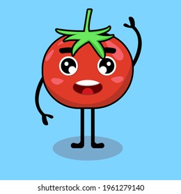 vector illustration of a tomato mascot