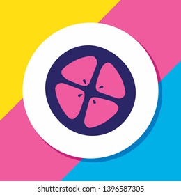 Vector illustration of tomato slice icon colored line. Beautiful food element also can be used as vegetable icon element.