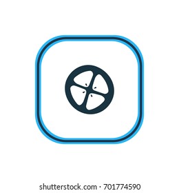 Vector Illustration Of Tomato Slice Outline. Beautiful Meal Element Also Can Be Used As Love Apple Element.