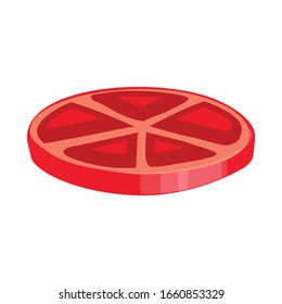 Ilustración vectorial de la señal de tomate y rodaje. Elemento web del icono vectorial de tomate y verdura para Stock.