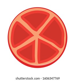 Vector illustration of tomato and slice symbol. Graphic of tomato and vegetable Stock symbol for web.