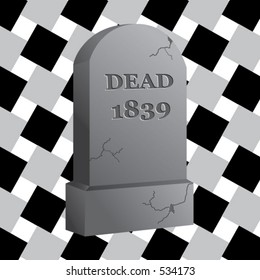 Vector illustration of a tombstone.