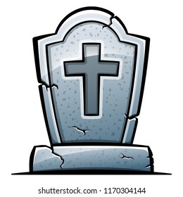 Vector illustration of tombstone on white background