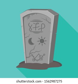 Vector illustration of tombstone and stone symbol. Graphic of tombstone and gravestone vector icon for stock.