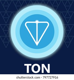 Vector Illustration Of TON , TelegramCryptocurrency Coin, Virtual Money Icon , Logotype In Color