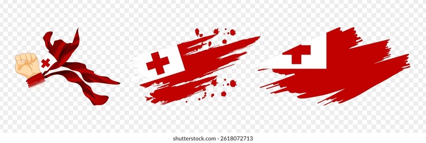 Vektorgrafik der Zusammensetzung der Tonga-Flagge auf transparentem Hintergrund