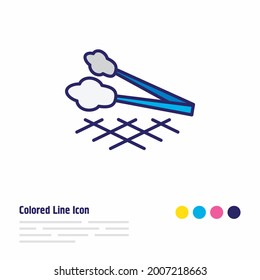 Vector illustration of tongs icon colored line. Beautiful utensil element also can be used as barbecue tool icon element.