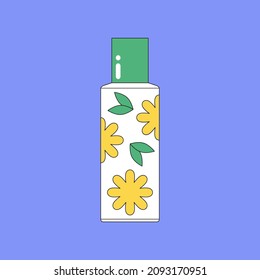 Vector illustration of tonic. Beauty products and online shopping. Korean cosmetics. Can be used as illustration in magazine, banner, social media, highlights, typographic design. Skin care concept