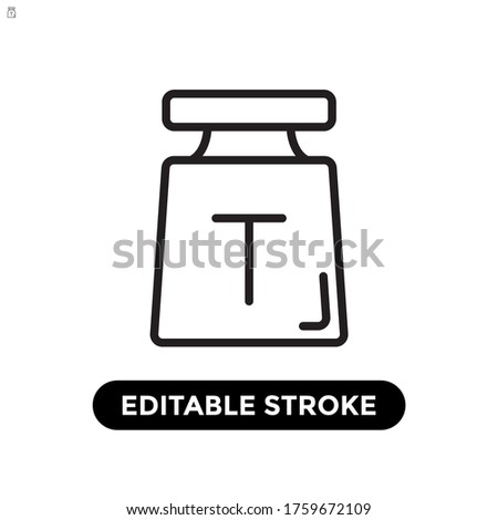 Vector illustration tonne icon or logo black color with line design style.
