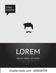 Vector Illustration Of Tonsorial Artist Symbol On Stylish Icon. Premium Quality Isolated Stubble Element In Trendy Flat Style.