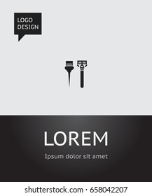 Vector Illustration Of Tonsorial Artist Symbol On Instrument Icon. Premium Quality Isolated Equipments Element In Trendy Flat Style.