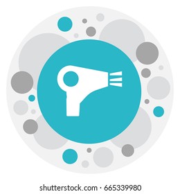 Vector Illustration Of Tonsorial Artist Symbol On Hair Dryer Icon. Premium Quality Isolated Desiccator Element In Trendy Flat Style.