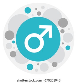 Vector Illustration Of Tonsorial Artist Symbol On Male Symbol Icon. Premium Quality Isolated Man Sign Element In Trendy Flat Style.